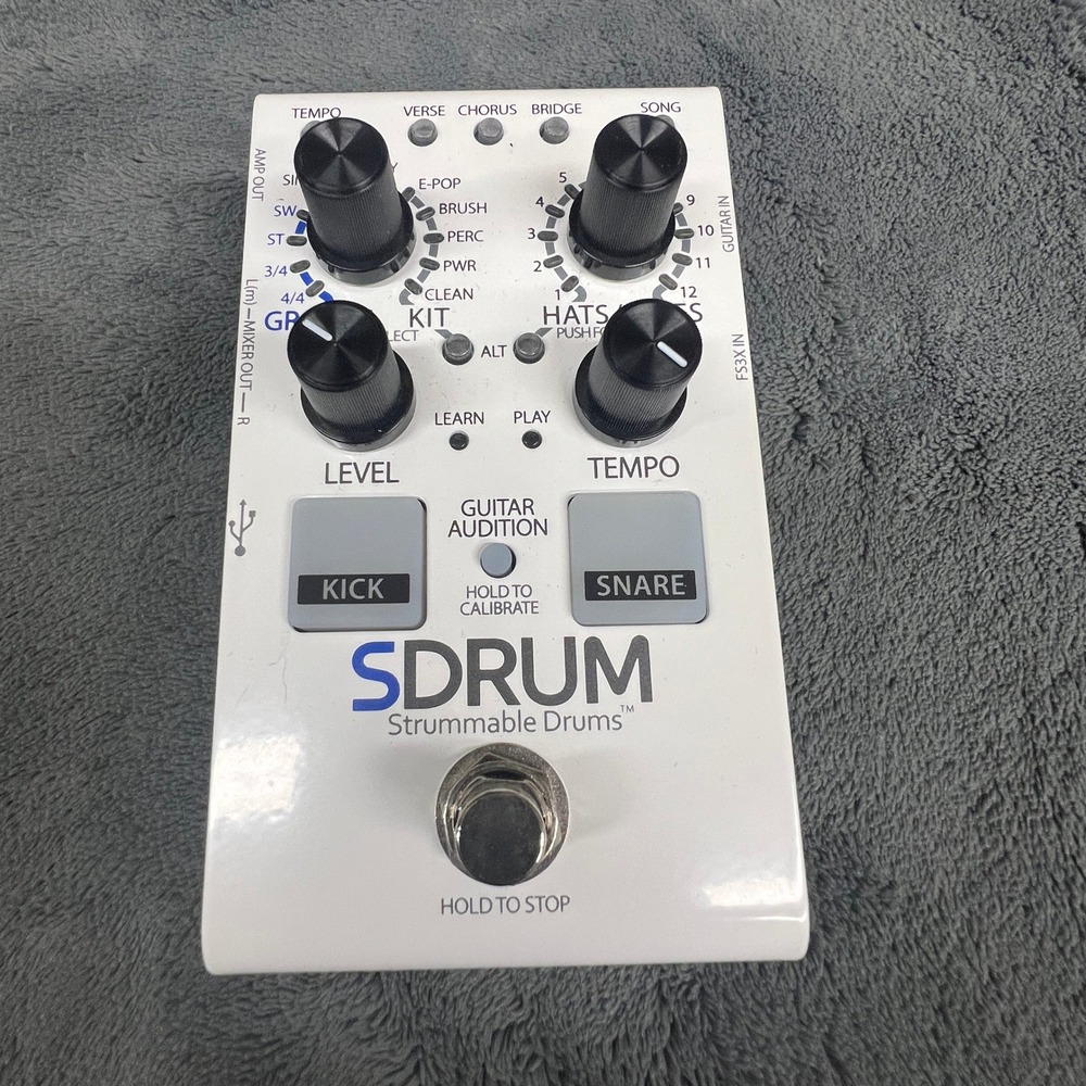 DigiTech SDRUM Strummable Drums Pedal DIGSDRUM-V-04 White Band Creator